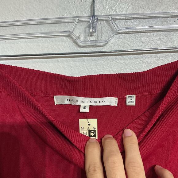 Max Studio Red Knit Maxi Skirt Sz M NWT - Picture 5 of 13